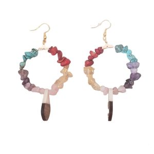 Colorful Stone Hoops Handmade